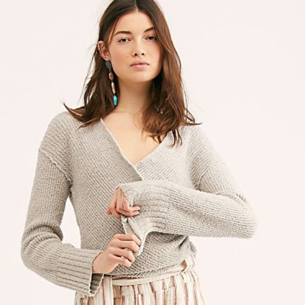 NWT FREE PEOPLE WRAP SWEATER LARGE